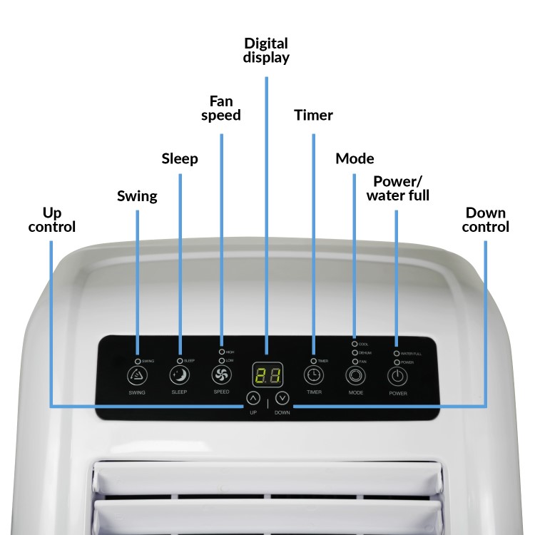 GRADE A2 - electriQ SILENT10 - 9000 BTU Quiet Air Conditioner for rooms up to  25 sqm
