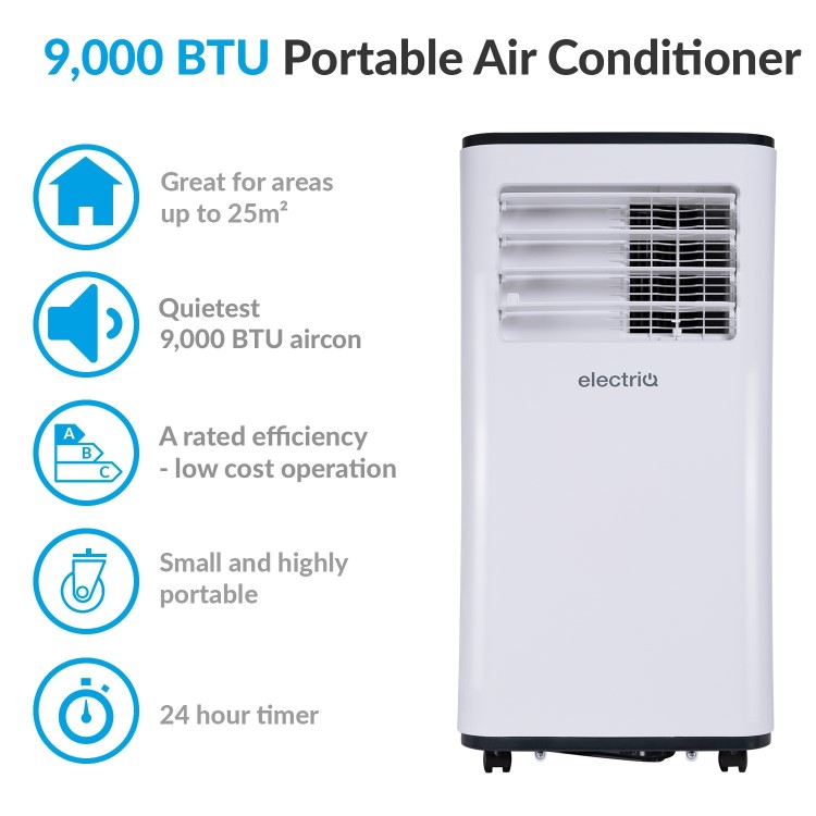 electriQ SILENT10  9000 BTU Quiet Air Conditioner for rooms up to  25 sqm