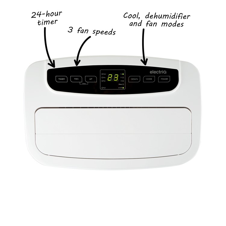 GRADE A1 - electriQ 12000 BTU Quiet Portable Air Conditioner - for rooms up to 30sqm