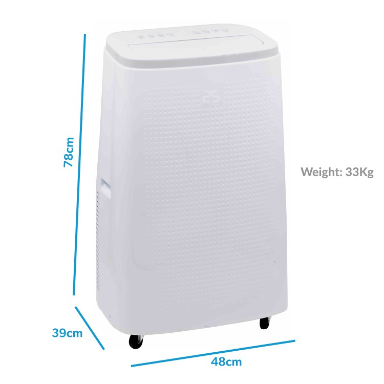 GRADE A3 - electriQ 16000 BTU Quiet Portable Air Conditioner - for large rooms up to 42 sqm