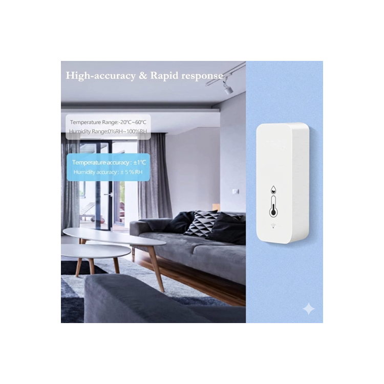 Tuya Smart WiFi IP65 Waterproof Temperature & Humidity Sensor for Indoor/Outdoor Follow-Me Climate Control