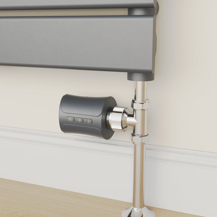 electriQ Modern LCD Smart TRV Thermostatic Radiator Valves Tuya Zigbee Version Anthracite