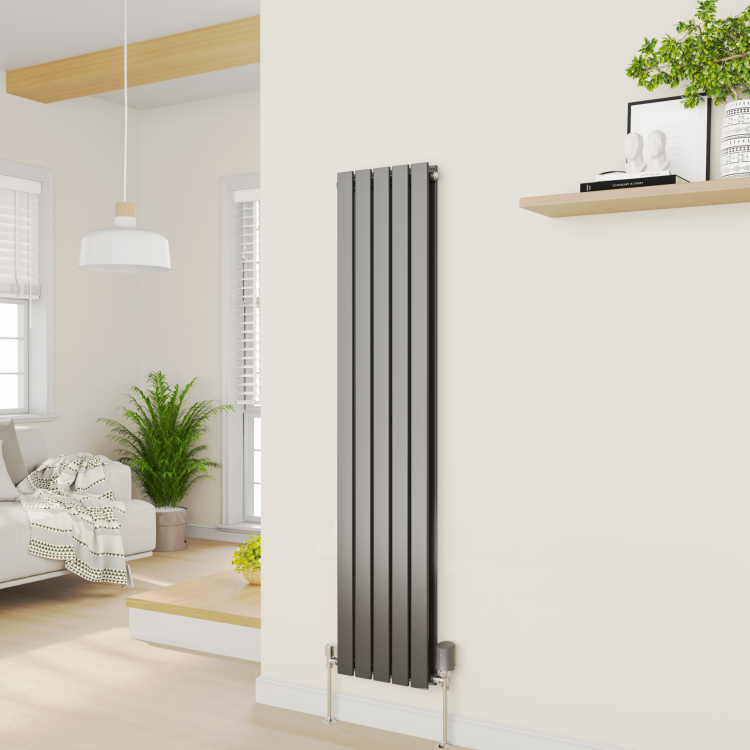 electriQ Smart Modern LCD TRV Thermostatic Radiator Valves Tuya Zigbee Version Anthracite