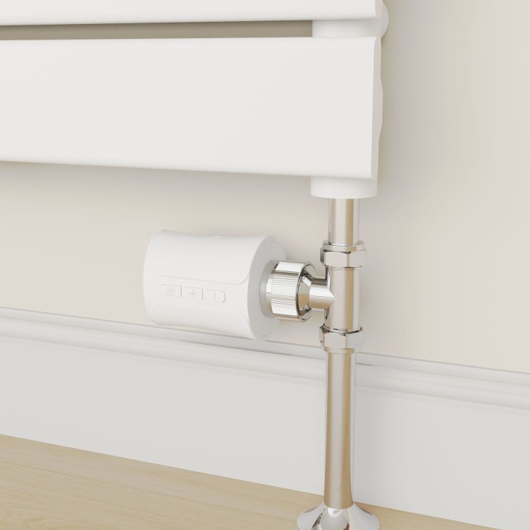 electriQ Smart Modern LCD TRV Thermostatic Radiator Valves Tuya Zigbee Version White