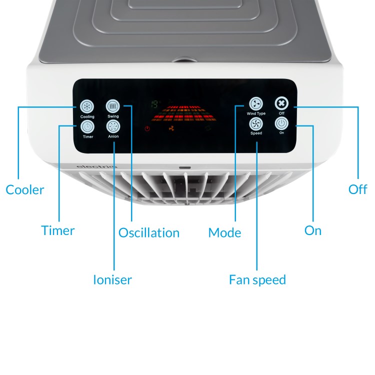 Refurbished electriQ Slim40i 40L Slim Evaporative Air Cooler and Antibacterial Air Purifier