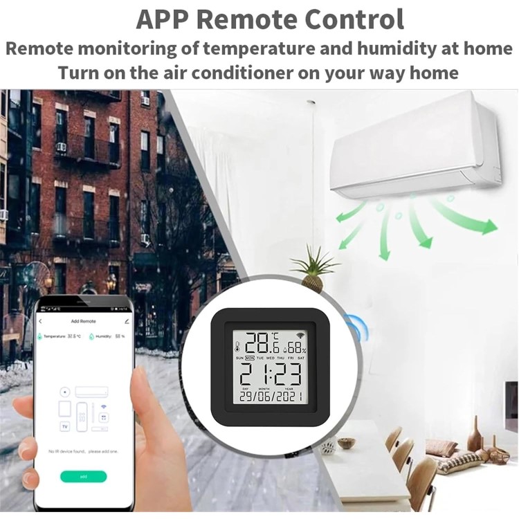 Tuya Smart WiFi Universal IR Remote & Temp Humidity Sensor with LCD Display &mdash; Control AC TV & Home Climate