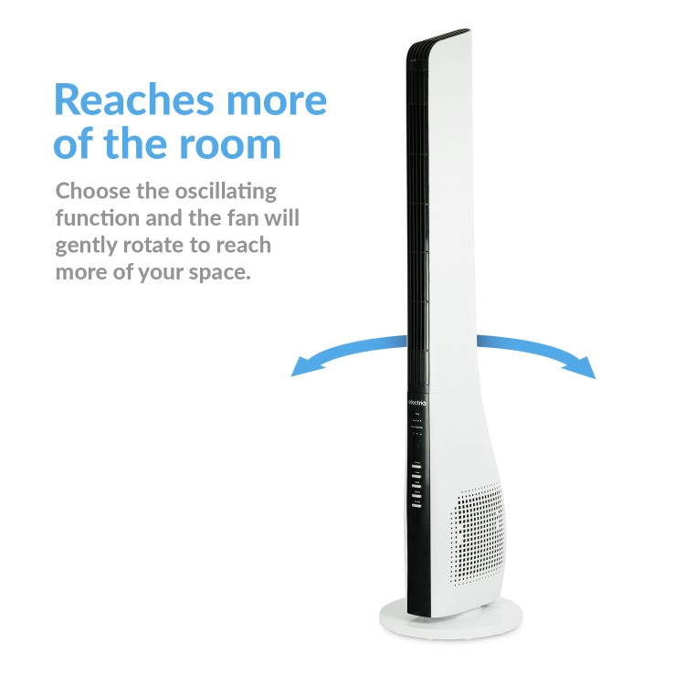 GRADE A2 - electriQ 44 Inch Tower Fan with Remote Control 3 Speed Settings Timer & Oscillation Functions