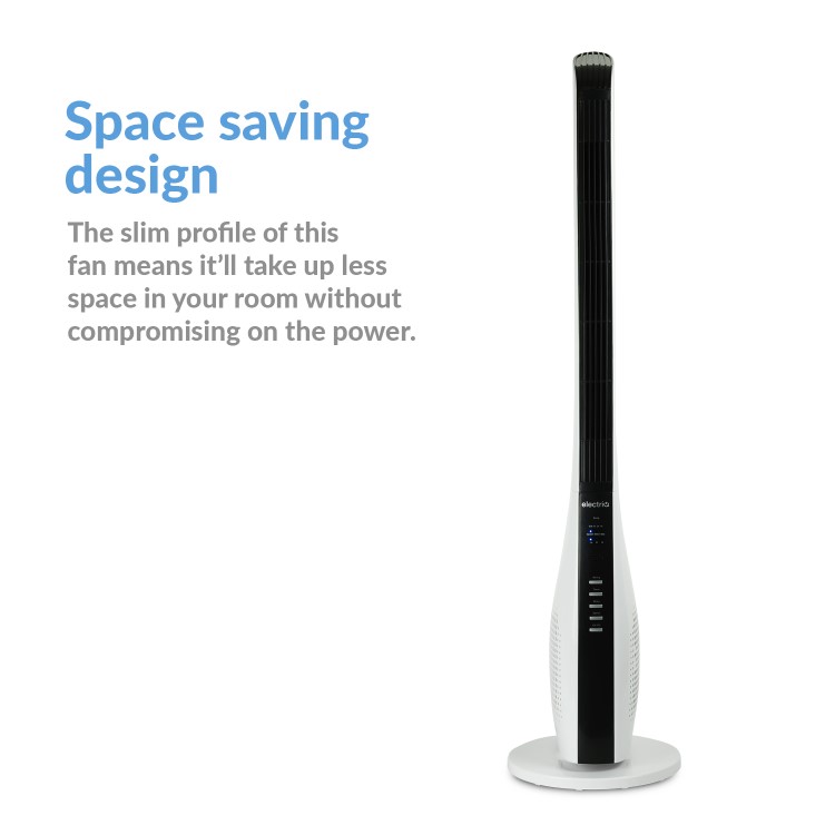 GRADE A2 - electriQ 44 Inch Tower Fan with Remote Control 3 Speed Settings Timer & Oscillation Functions