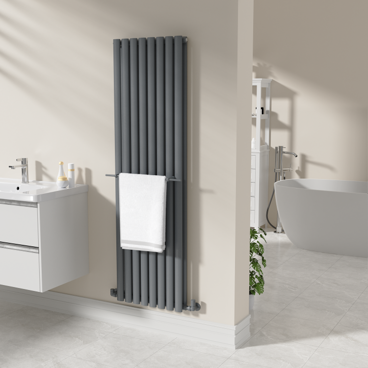 Anthracite Designer Towel Holder for Steel & Electric Radiators - 520mm