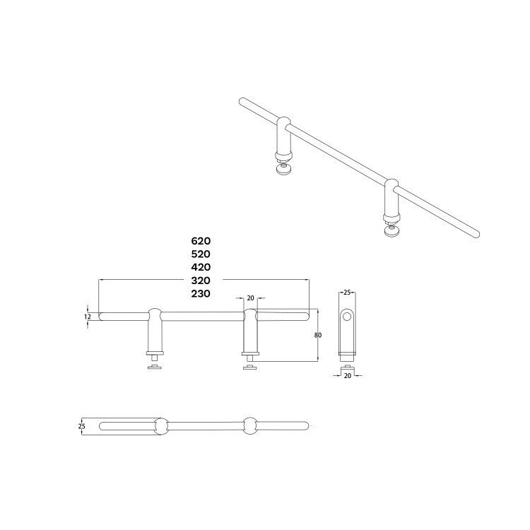 Anthracite Designer Towel Holder for Steel & Electric Radiators - 520mm