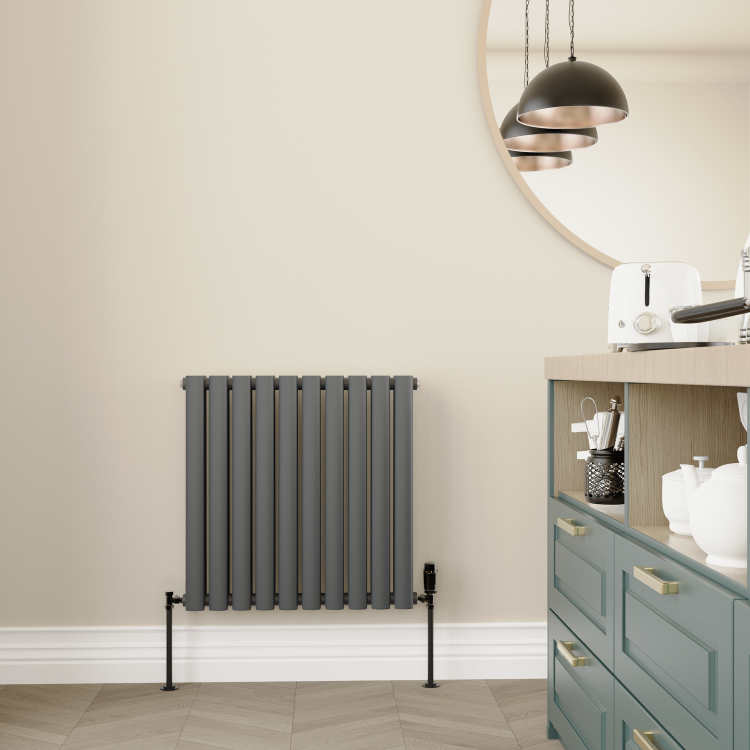 Elego Black Nickel Modern TRV Angled Thermostatic Radiator Valves With Lockshield