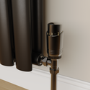 Elego Black Nickel Modern TRV Angled Thermostatic Radiator Valves With Lockshield