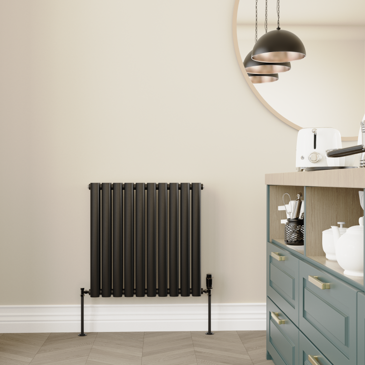 Elego Black Nickel Modern TRV Angled Thermostatic Radiator Valves With Lockshield