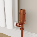 TRV-AG-1CO Elego Copper Modern TRV Angled Thermostatic Radiator Valves With Lockshield