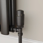 Elego Matte Black Modern TRV Angled Thermostatic Radiator Valves With Lockshield