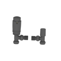 Elego Anthracite Gray Modern TRV Angled Thermostatic Radiator Valves With Lockshield