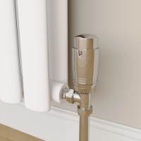 Elego Chrome Modern TRV Angled Thermostatic Radiator Valves With Lockshield Elego Chrome Modern TRV Angled Thermostatic Radiator Valves With Lockshield