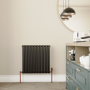 Elego Copper Modern TRV Angled Thermostatic Radiator Valves With Lockshield