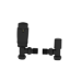 Elego Matte Black Modern TRV Angled Thermostatic Radiator Valves With Lockshield