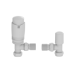 Elego White Modern TRV Angled Thermostatic Radiator Valves With Lockshield