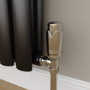 Elego Chrome Modern TRV Angled Thermostatic Radiator Valves With Lockshield