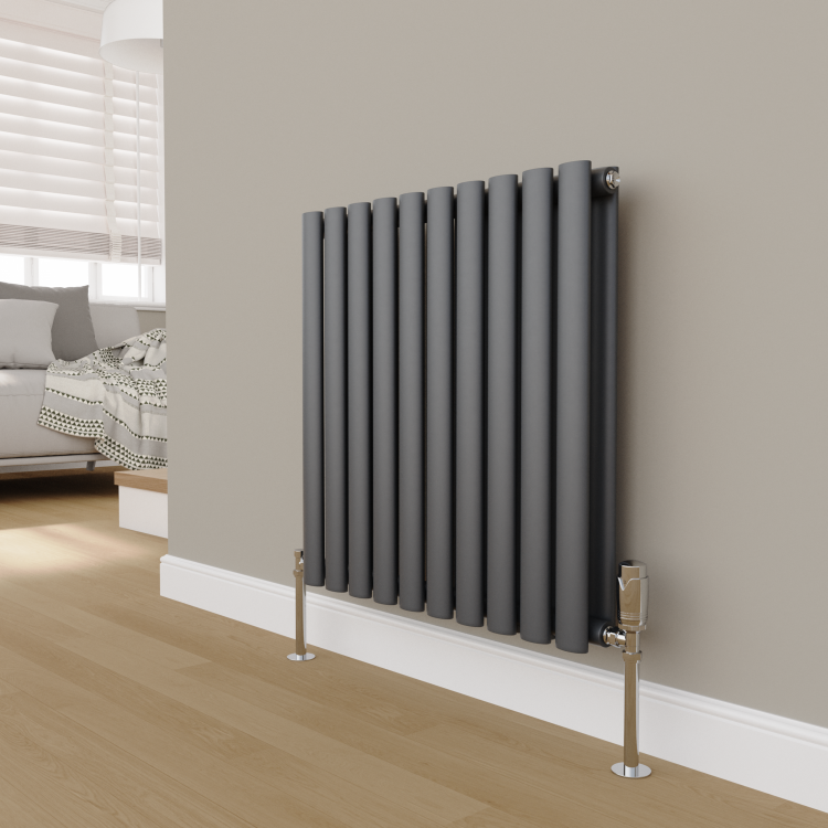 Elego Chrome Modern TRV Angled Thermostatic Radiator Valves With Lockshield