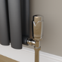 Elego Chrome Modern TRV Angled Thermostatic Radiator Valves With Lockshield