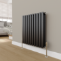 Elego Chrome Modern TRV Angled Thermostatic Radiator Valves With Lockshield