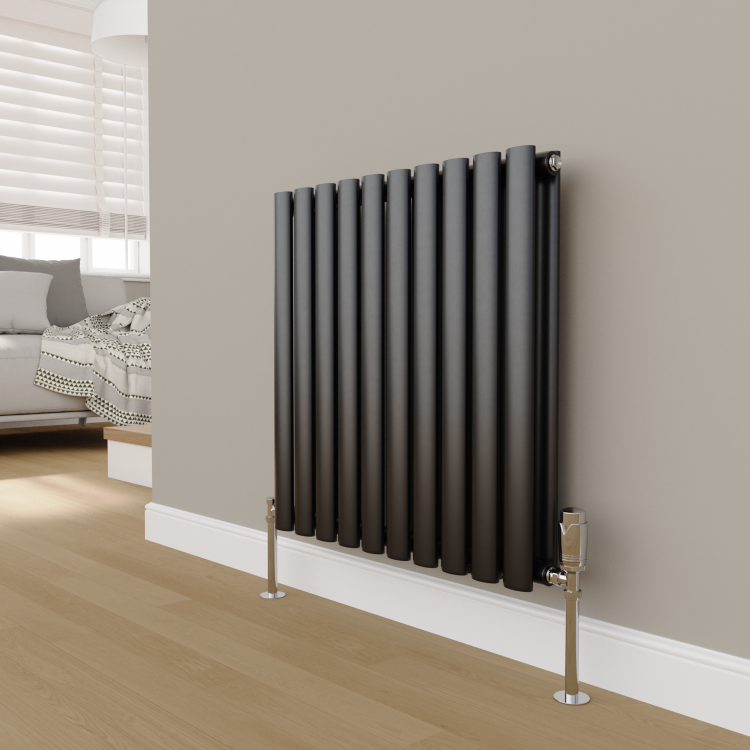 Elego Chrome Modern TRV Angled Thermostatic Radiator Valves With Lockshield