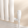 Elego White Modern TRV Angled Thermostatic Radiator Valves With Lockshield