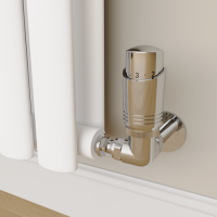 Elego Chrome Modern TRV Corner Thermostatic Radiator Valves With Lockshield Elego Chrome Modern TRV Corner Thermostatic Radiator Valves With Lockshield