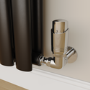 Elego Chrome Modern TRV Corner Thermostatic Radiator Valves With Lockshield