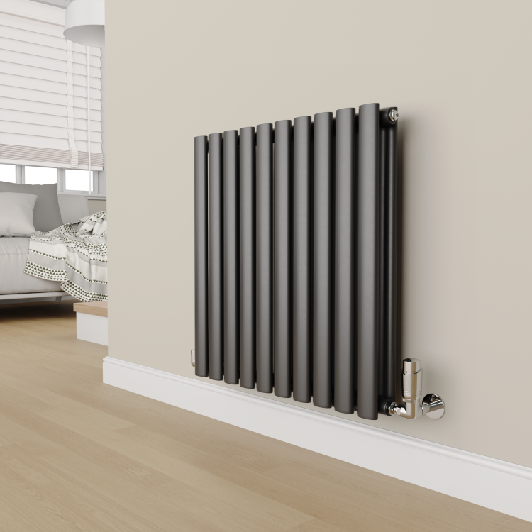 Elego Chrome Modern TRV Corner Thermostatic Radiator Valves With Lockshield