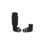Elego Matte Black Modern TRV Corner Thermostatic Radiator Valves With Lockshield