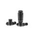 Elego Black Nickel Modern TRV Corner Thermostatic Radiator Valves With Lockshield