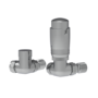 Elego Chrome Modern TRV Corner Thermostatic Radiator Valves With Lockshield