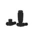 Elego Matte Black Modern TRV Corner Thermostatic Radiator Valves With Lockshield