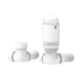 Elego White Modern TRV Corner Thermostatic Radiator Valves With Lockshield