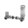 Elego Chrome & White Modern Corner Thermostatic Radiator Valve Set with Lockshield
