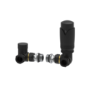 Elego Matte Black Modern TRV Corner Thermostatic Radiator Valves With Lockshield
