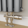 Elego Chrome Modern TRV H Block Thermostatic Radiator Valves 