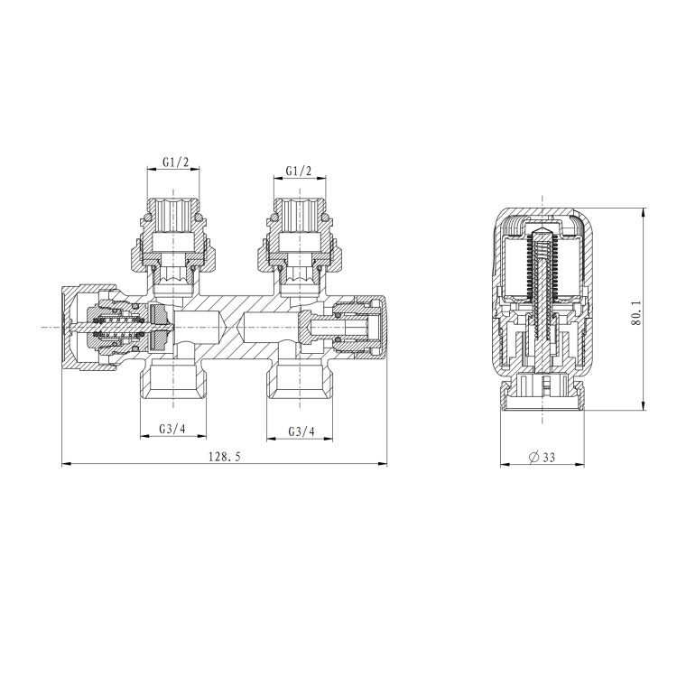Elego Chrome Modern TRV H Block Thermostatic Radiator Valves 