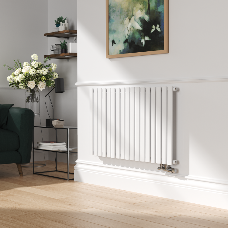 Elego Chrome Modern TRV H Block Angled Thermostatic Radiator Valves With Lockshield