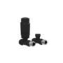 Elego Matte Black Modern TRV Straight Thermostatic Radiator Valves With Lockshield