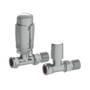 Elego Chrome Modern TRV Straight Thermostatic Radiator Valves With Lockshield
