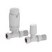 Elego White Modern TRV Straight Thermostatic Radiator Valves With Lockshield
