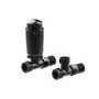 Elego Black Nickel Modern TRV Straight Thermostatic Radiator Valves With Lockshield