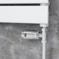 Elego Chrome Modern TRV Straight Thermostatic Radiator Valves With Lockshield