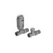 Elego Chrome Modern TRV Straight Thermostatic Radiator Valves With Lockshield