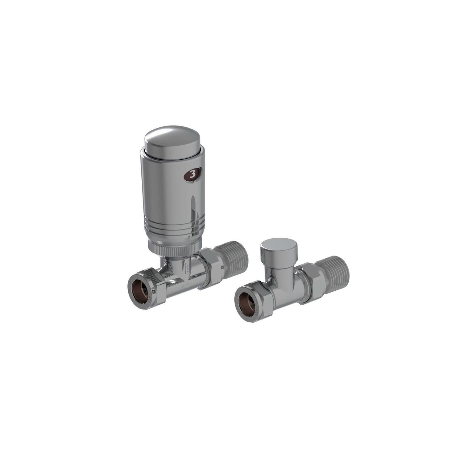 Buy Elego Chrome Modern TRV Straight Thermostatic Radiator Valves With ...